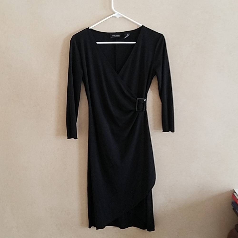 Little Black Faux Wrap Dress
